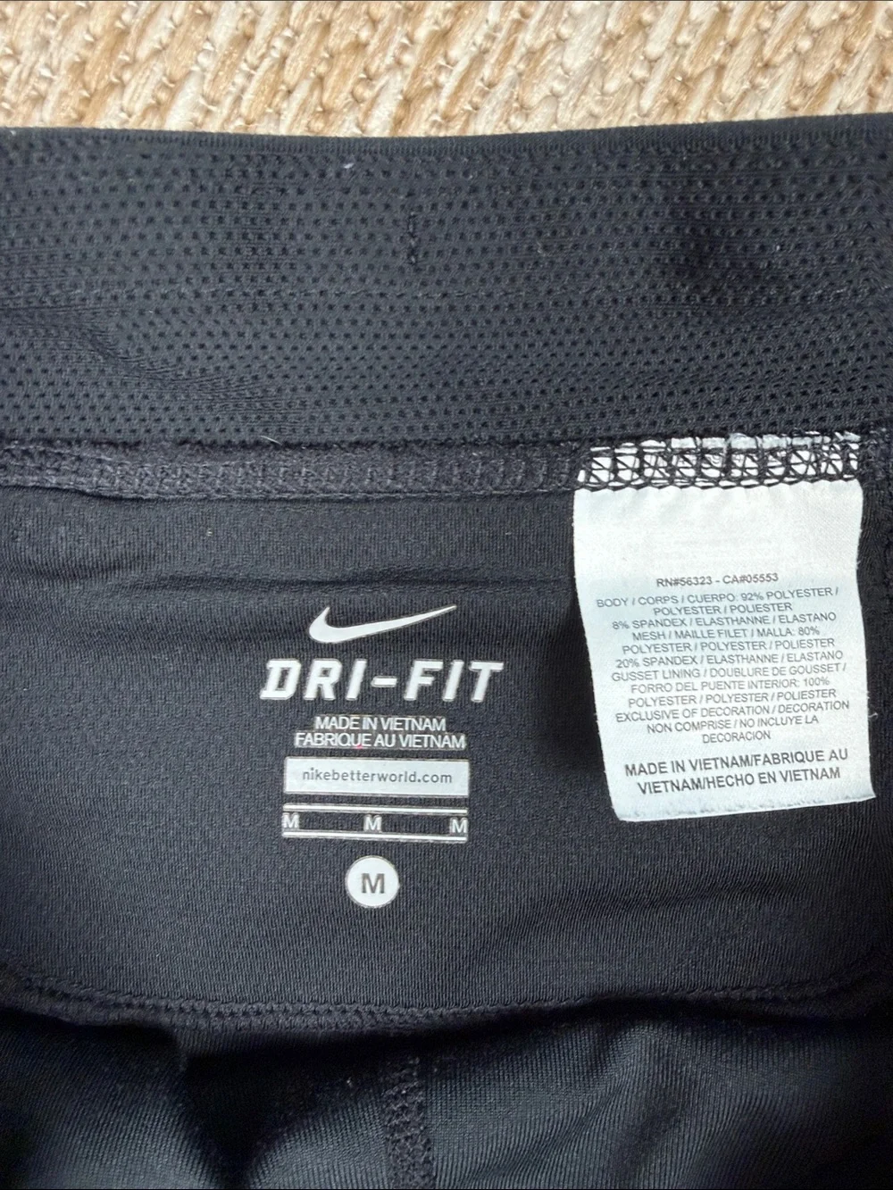 Nike Black Capri Leggings with Reflective Trim